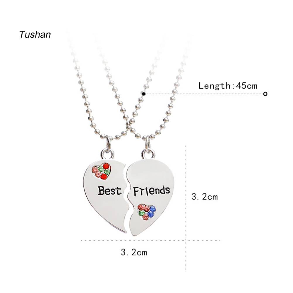 Bộ 2 Dây Chuyền Mặt Trái Tim Đính Đá Thời Trang