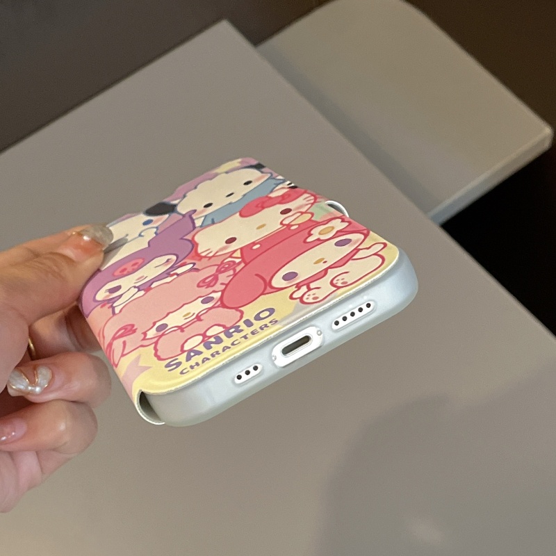 Ốp Điện Thoại Dẻo Trong Suốt Họa Tiết Hoạt Hình Sanrio Kèm Giá Đỡ Chống Sốc / Rơi Cho iPhone 14 13 12 11 Pro Max 14