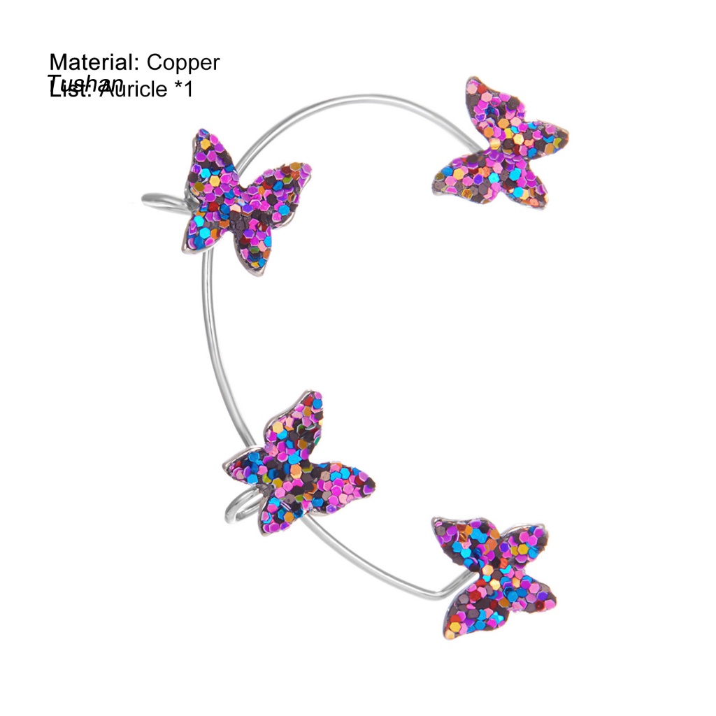 1 Khuyên Vành Tai Kim Loại Hình Bướm Đính Đá Thời Trang Cho Nữ