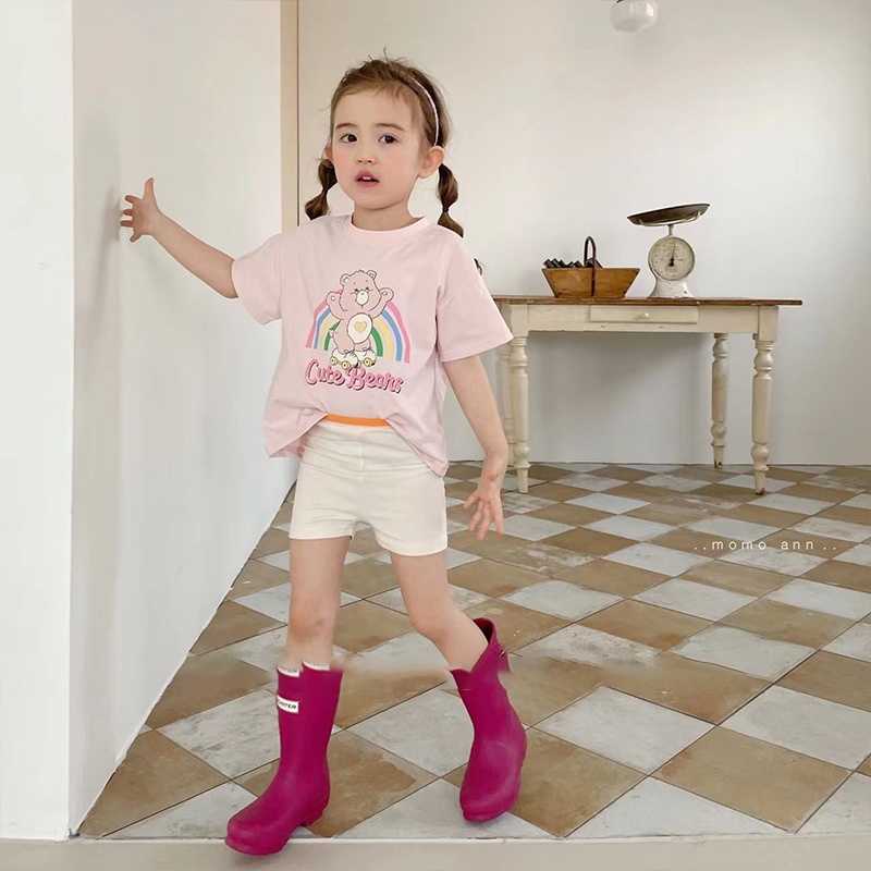 Áo Thun Tay Ngắn In Hình Gấu Hoạt Hình Phong Cách Hàn Quốc Thời Trang Hè 2023 Cho Bé Gái 2-9 Tuổi
