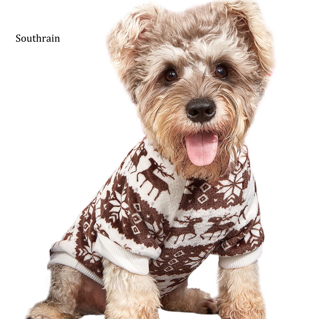 Áo Giáng Sinh 2 Tầng Siêu Mềm Bằng Polyester In Họa Tiết Sáng Tạo Cho Cún Cưng