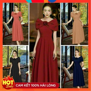 [ĐƯỢC KIỂM TRA HÀNG] Đầm xoè trễ vai kèm bông cao cấp kèm ảnh khách mặc - Yêu Shop 85