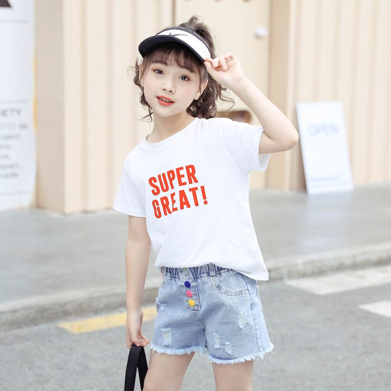 Quần Short Denim Mỏng Phong Cách Hàn Quốc Thời Trang Mùa Hè 2022 Mới Cho Bé Gái JC5P