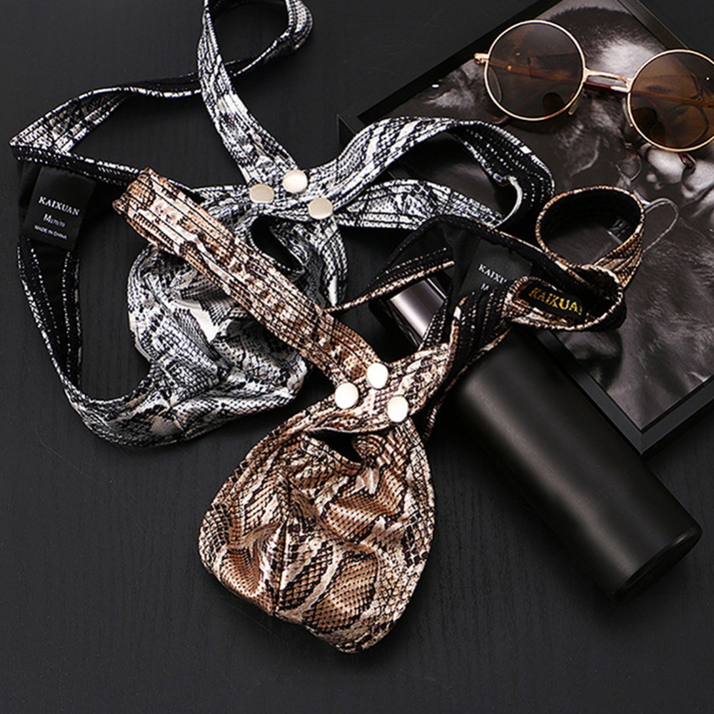 Quần Lót Lưng Chữ T Họa Tiết Da Rắn Thoáng Khí Thoải Mái Cho Nam