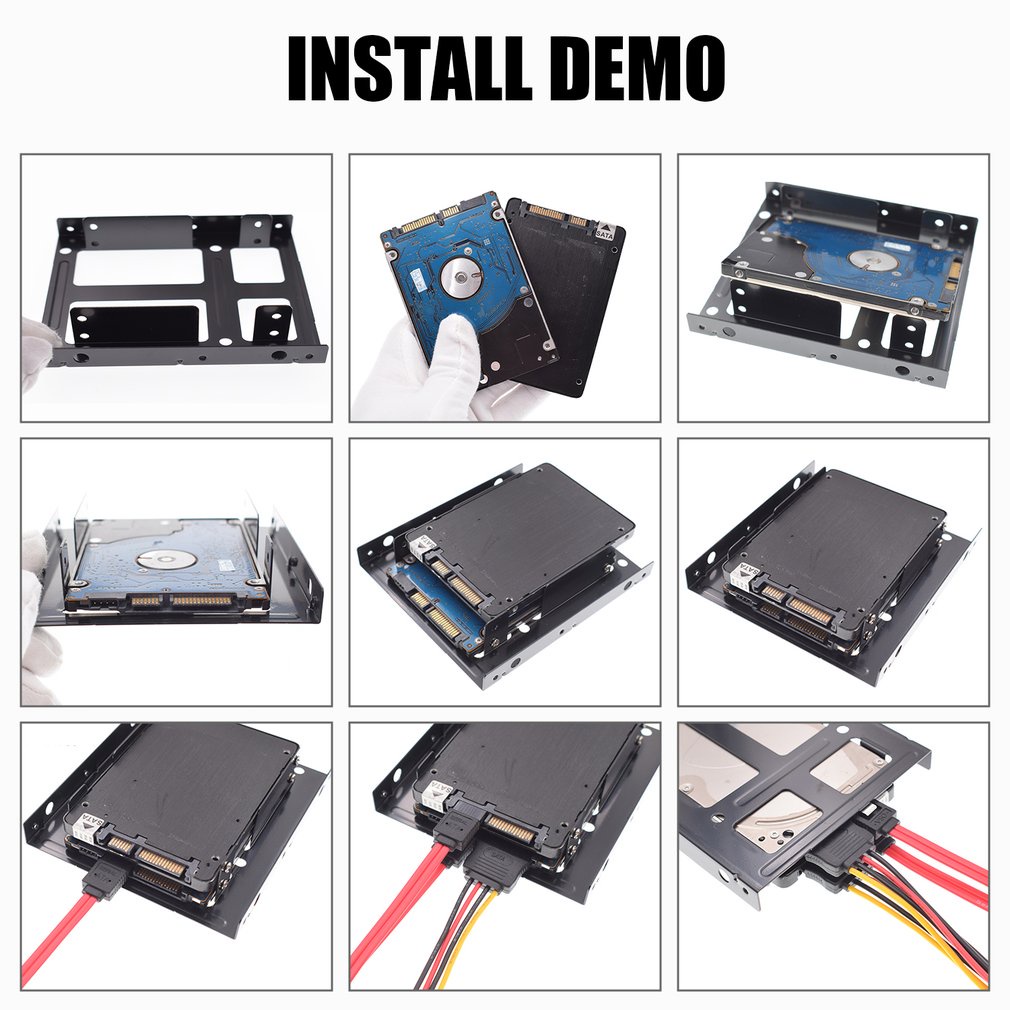 Hard Disk Brackets 2.5 Inch To 3.5 Internal Mounting Kit Notebook Laotop Ssd Bracket With Screws [Q/5]