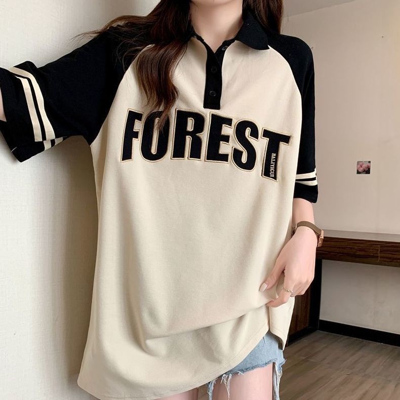 COZOK Áo polo Tay Ngắn Dáng Rộng Thời Trang Cá Tính