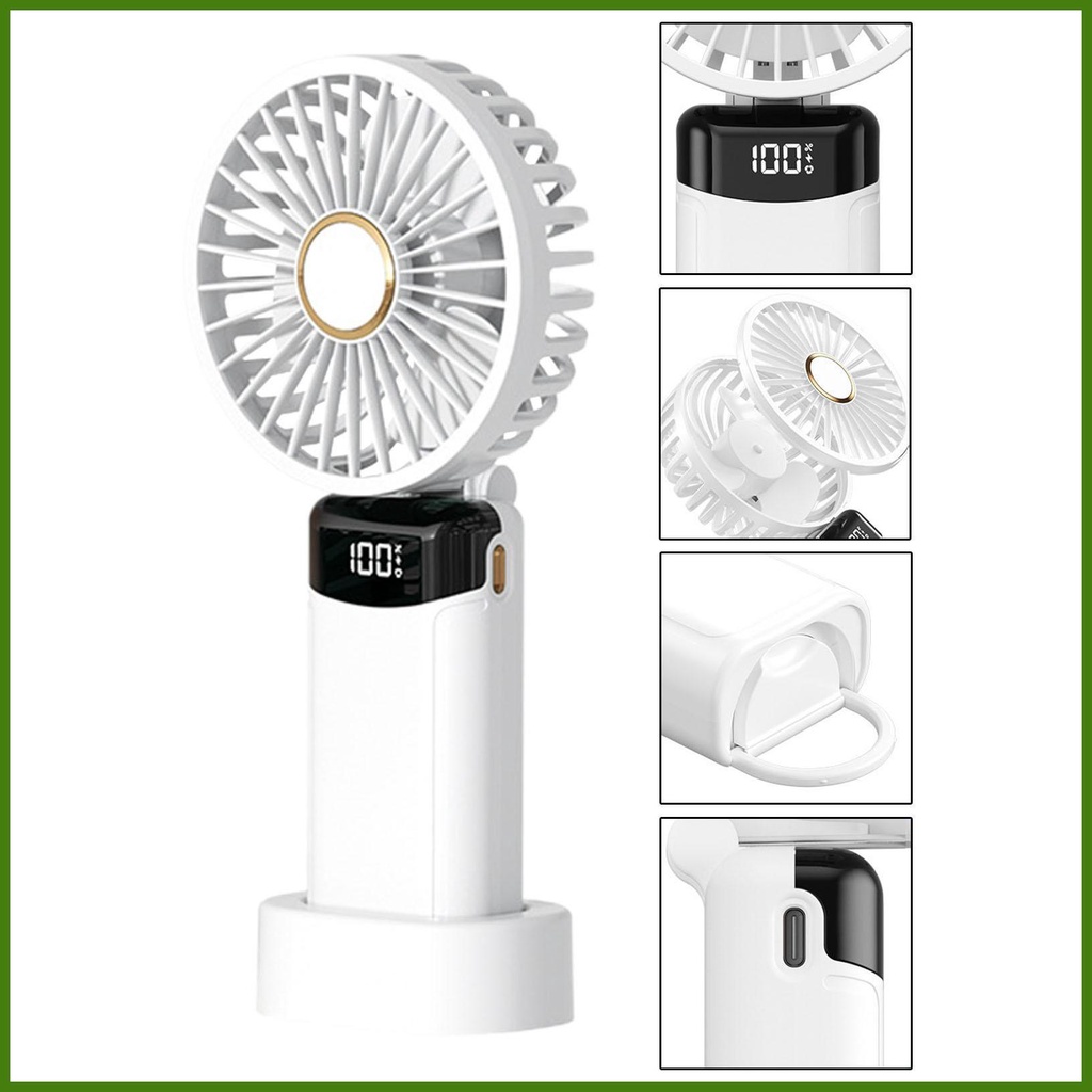 Quạt Mini Cầm Tay Xoay 180 Độ Kèm Dây Đeo USB Tiện Dụng Cho Mùa Hè