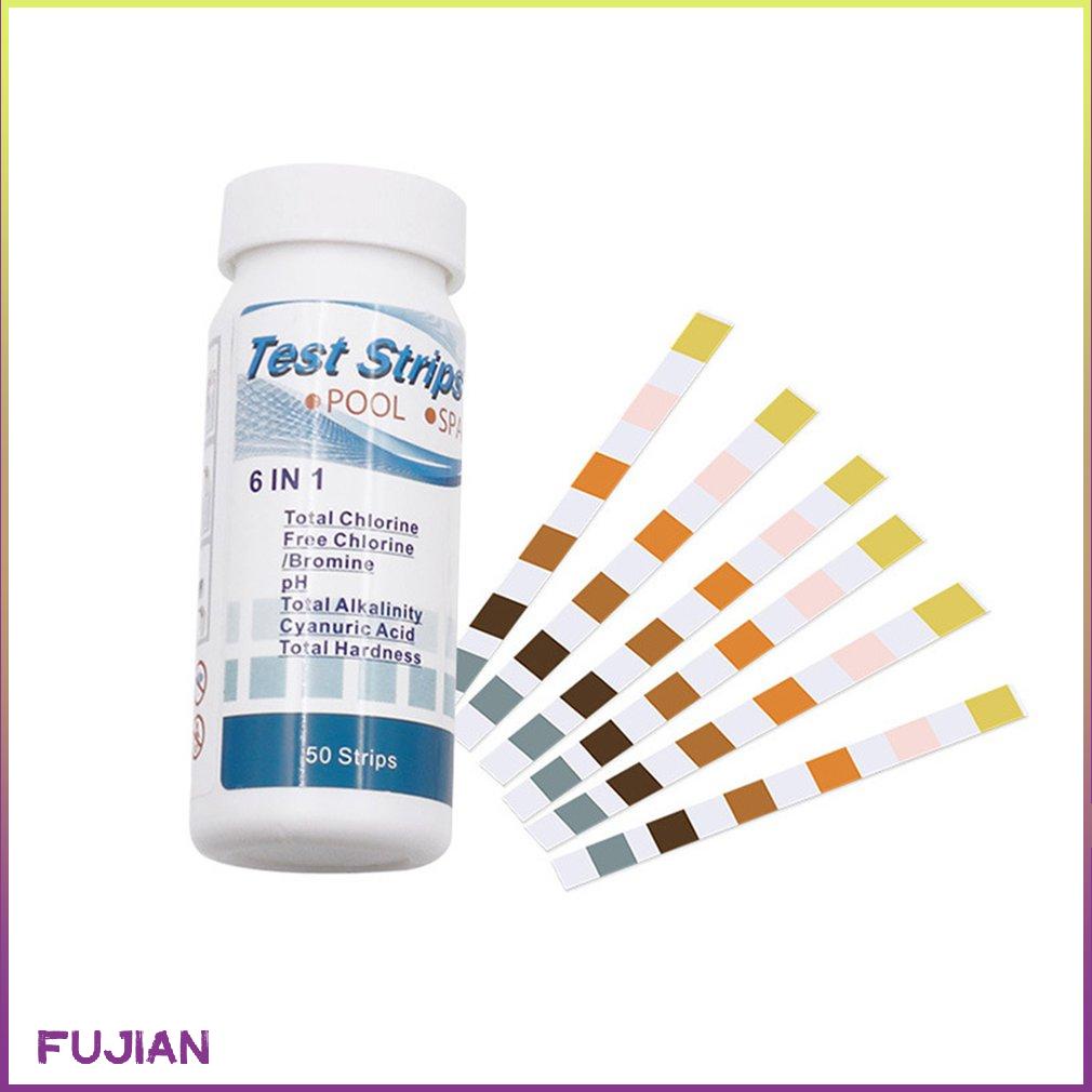 6 In 1 Multi-Functional Acid Water Hardness Swimming Pool Spa Chlorine Test Strip Alkalinity Ph Cyanuric Bromine [B/3]