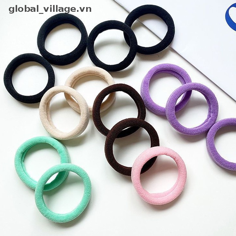 Hộp 20 Dây Buộc Tóc Màu Trơn Đơn Giản