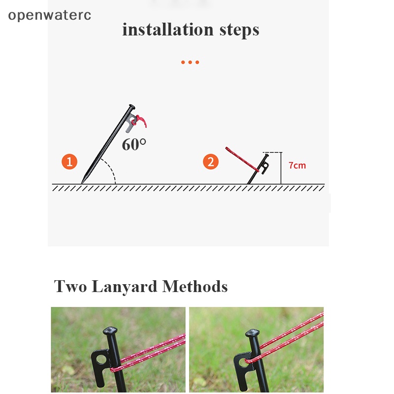 1 Cọc Dựng Lều Bằng Thép Dày Dặn Tiện Dụng