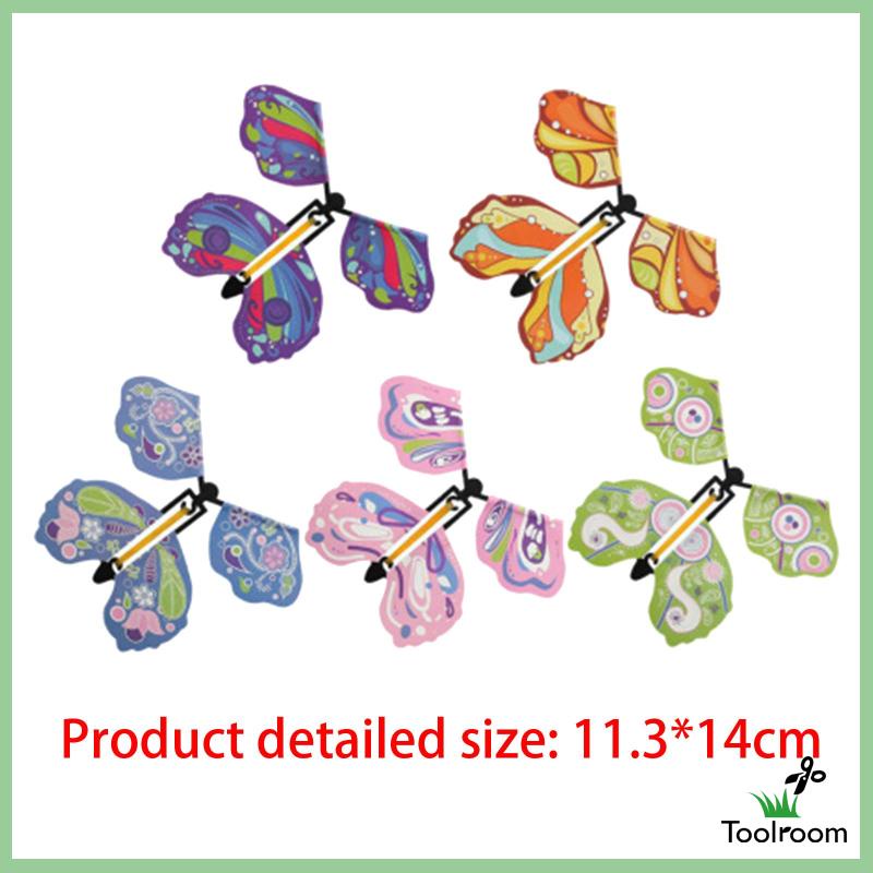 Set 5 Thẻ Đánh Dấu Trang Sách Hình Bướm Bay Lên Dây Cót Tiện Lợi