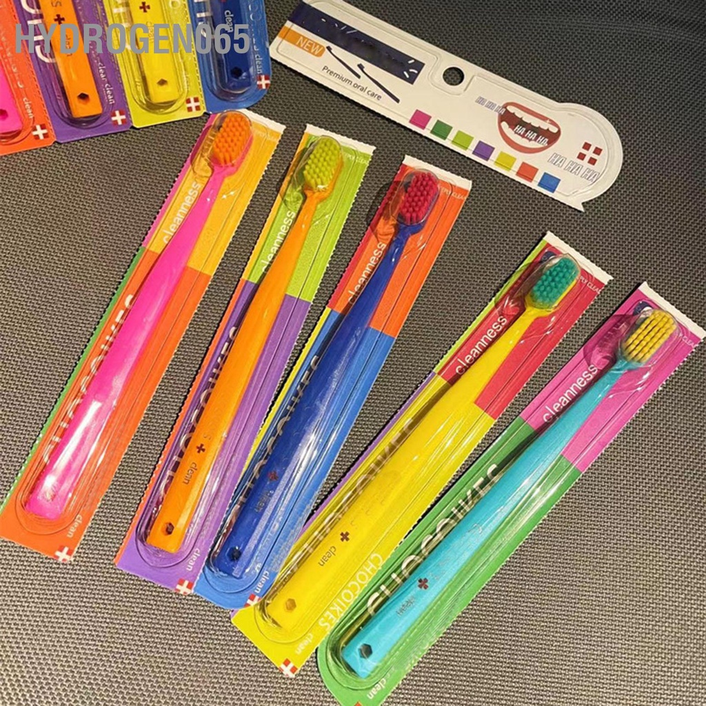 Hydrogen065 10 CÁI Bàn Chải Đánh Răng Bằng Nhựa Nhiều Màu Sắc Thêm Sạch Sẽ Mềm Điều Dưỡng Cho Nhạy Cảm