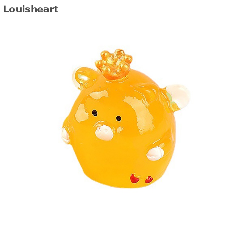 1 Mô Hình Chú Heo Đội Vương Miện Mini Bằng Nhựa Resin Dạ Quang Trang Trí Bảng Điều Khiển Xe Hơi Louisheart Tf