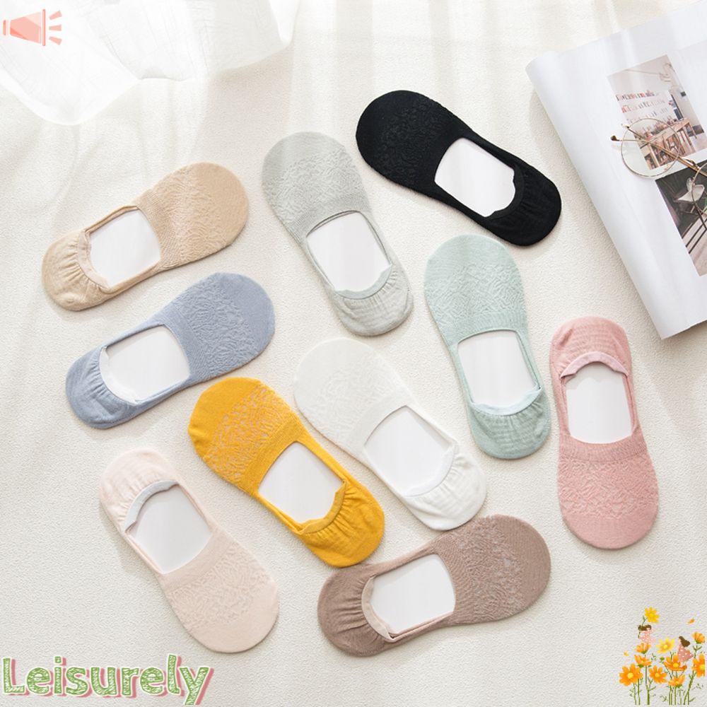 Vớ Thuyền Cotton Vô Hình Không Trượt Màu Sắc Kẹo Ngọt