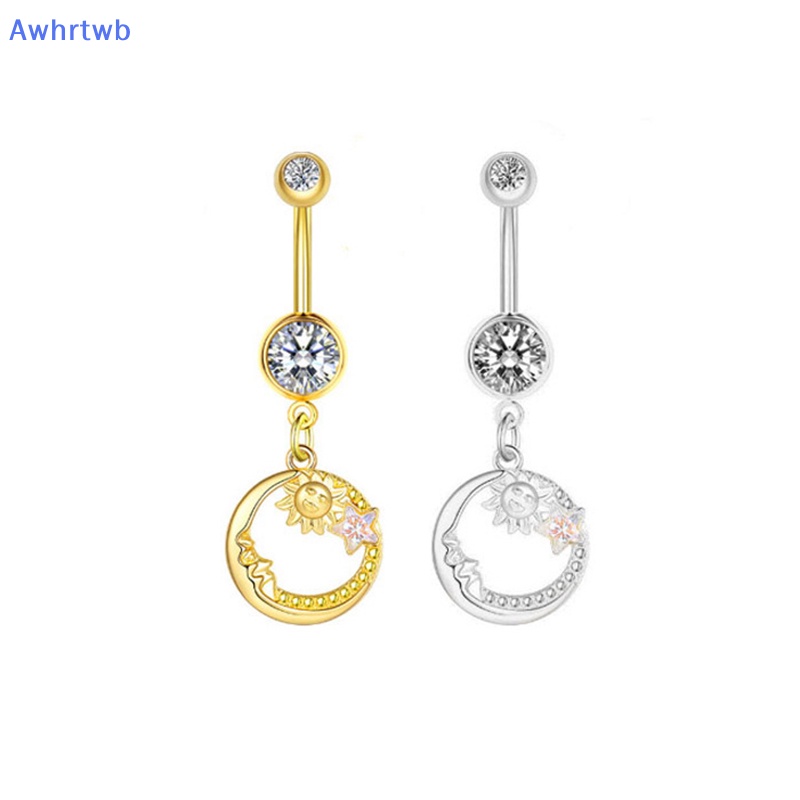 Khuyên Rốn Hình Trăng Sao Bằng Thép Không Gỉ Cá Tính Cho Nữ Mới