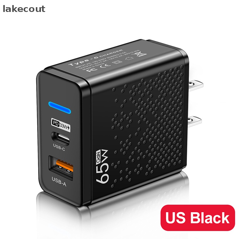 Cốc Sạc Nhanh 65W USB C Cho iPhone Xiaomi 12 Samsung Huawei USB QC 3.0