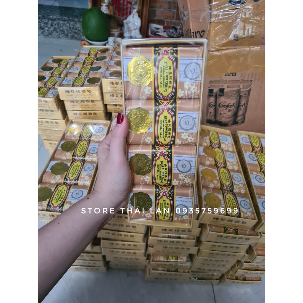 Cục Xà Bông trầm đàn hương Con Ong & bee flower THÁI LAN 125gram/cục