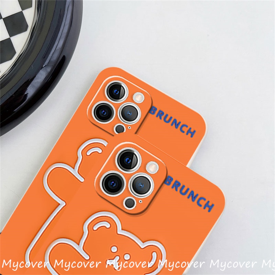 Ốp Điện Thoại Silicon Họa Tiết Gấu Hoạt Hình Cho iPhone 11 13 12 14 Pro Max X XR Xs Max 6 7 8 Plus