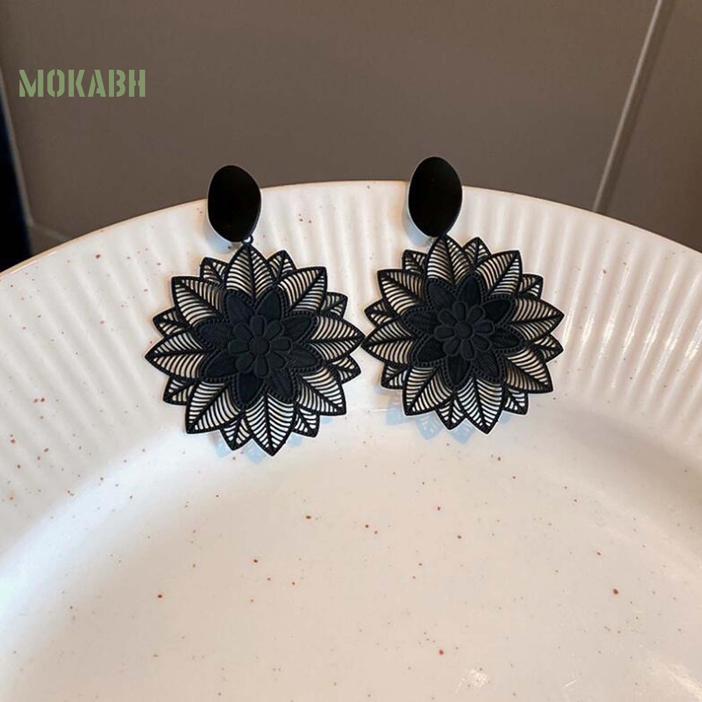 1 Đôi Bông Tai Hình Hoa Rỗng Phong Cách Vintage Dành Cho Nữ