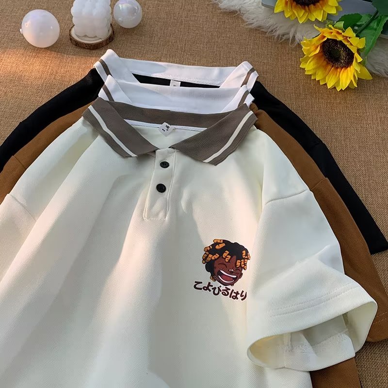 Áo Thun polo Tay Ngắn Phong Cách Đường Phố Âu Mỹ Thời Trang Mùa Hè Cho Nam