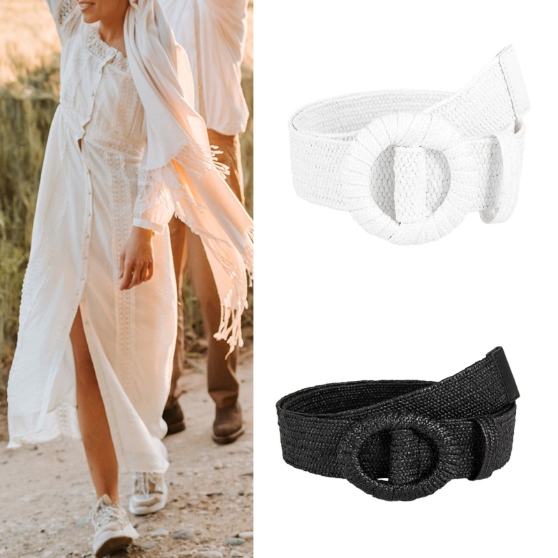 Thắt Lưng Vải Dệt Tay Khóa Tròn Phong Cách Bohemian Thời Trang Cho Nữ