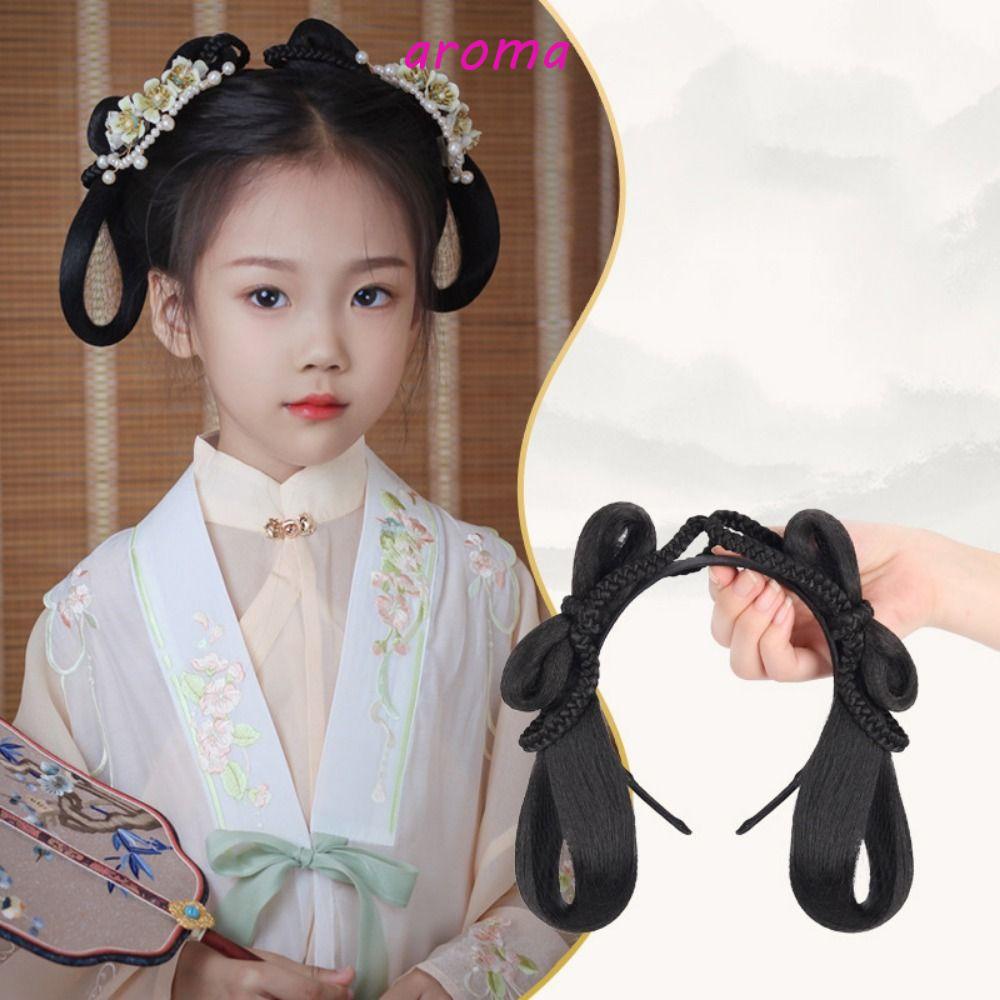 Tóc Giả Bằng Sợi Tổng Hợp Màu Đen Phong Cách Trung Hoa Cổ Điển Chất Lượng Cao Cho Nữ