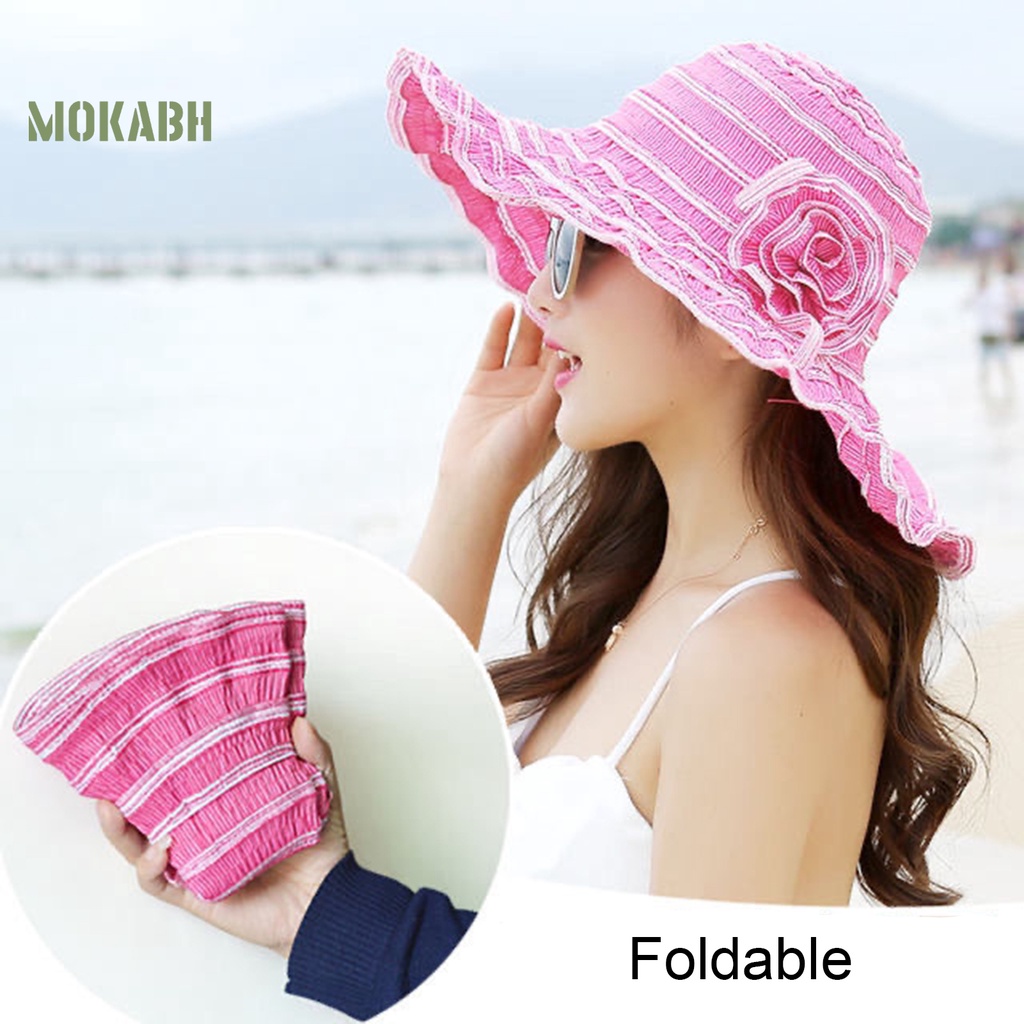 Nón Rộng Vành Chống Tia UV Màu Sắc Tinh Khiết Thời Trang Đi Biển Mùa Hè Cho Nữ