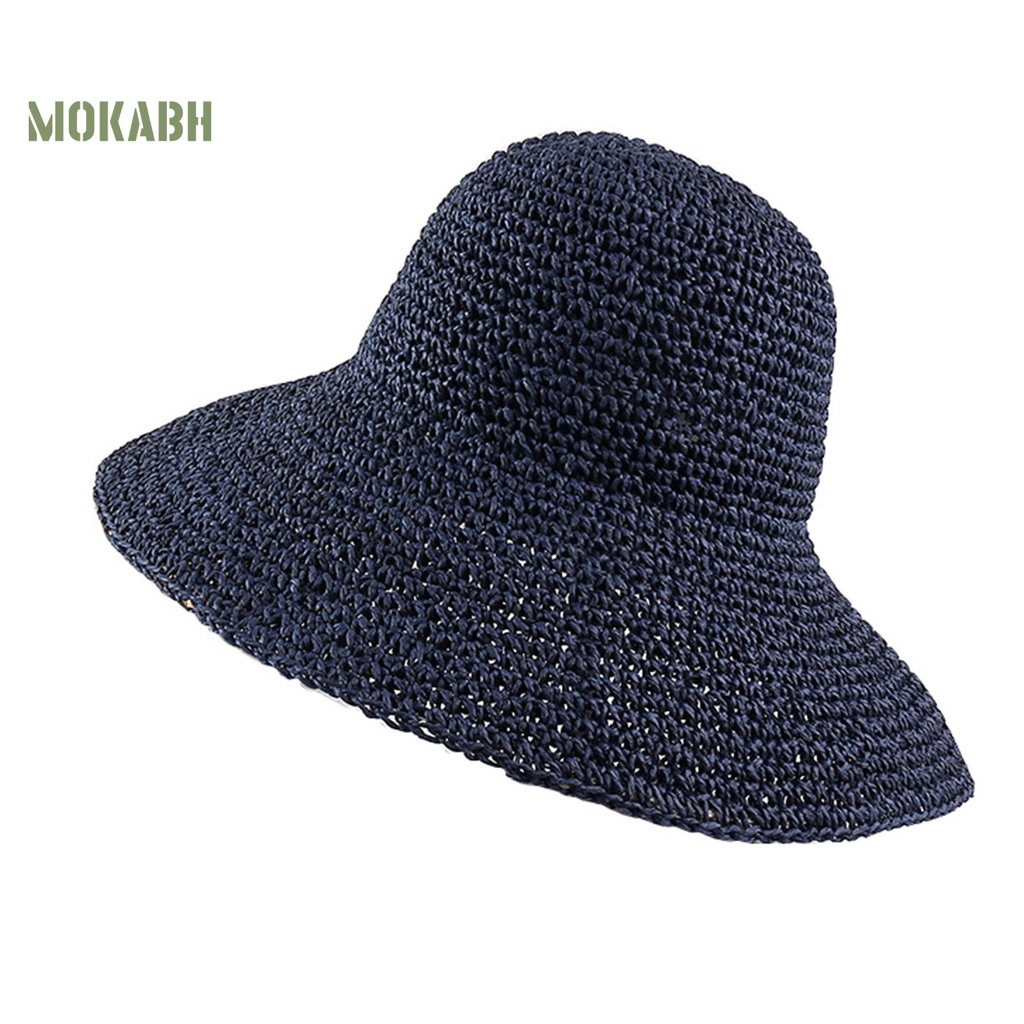 [Mok Abh] Mũ Panama Gọn Nhẹ Dễ Phối Đồ Màu Trơn Dành Cho Nữ