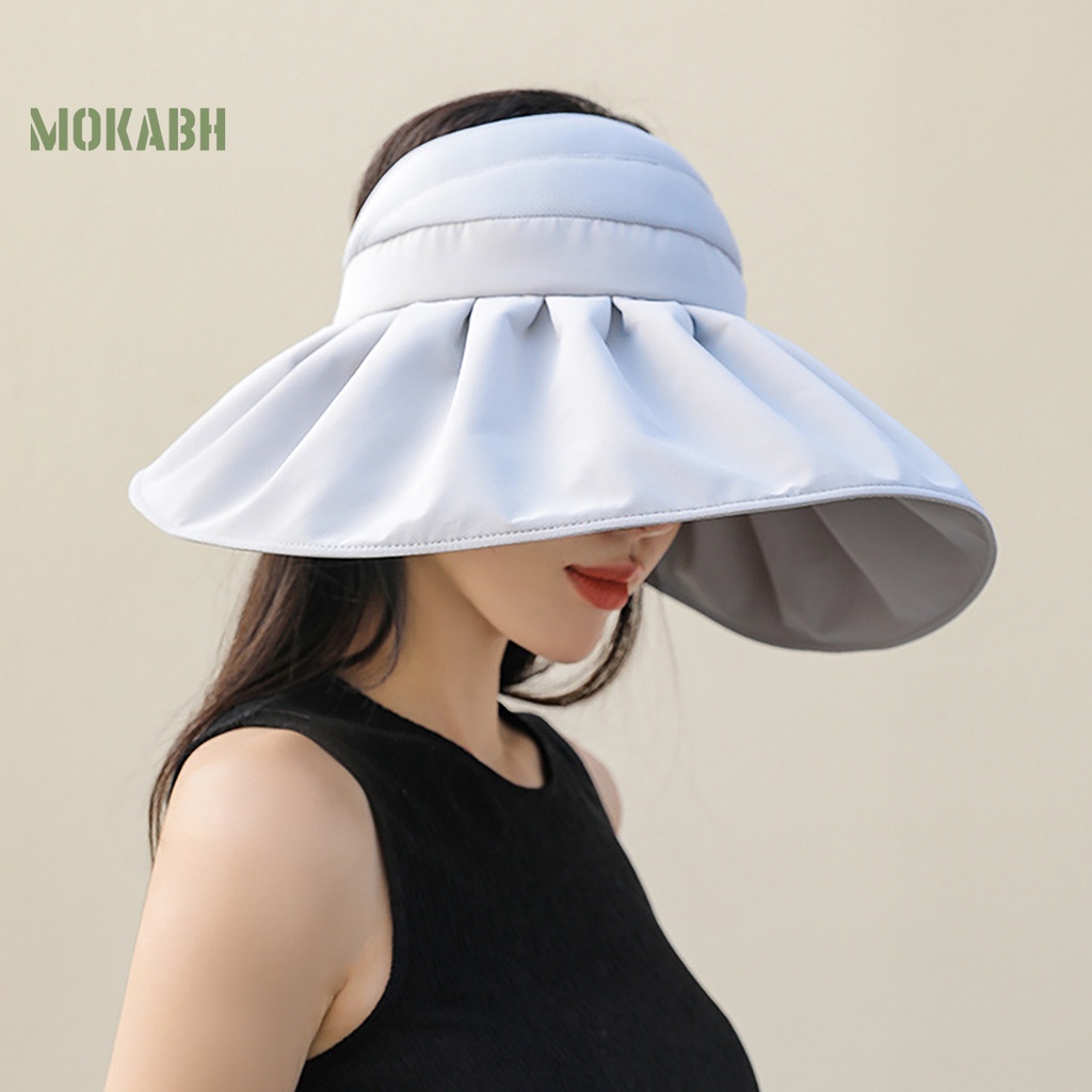 [Mok Abh] Mũ Chống Nắng Nhẹ Vành Rộng Thoải Mái Thanh Lịch Cho Nữ Mặc Hàng Ngày