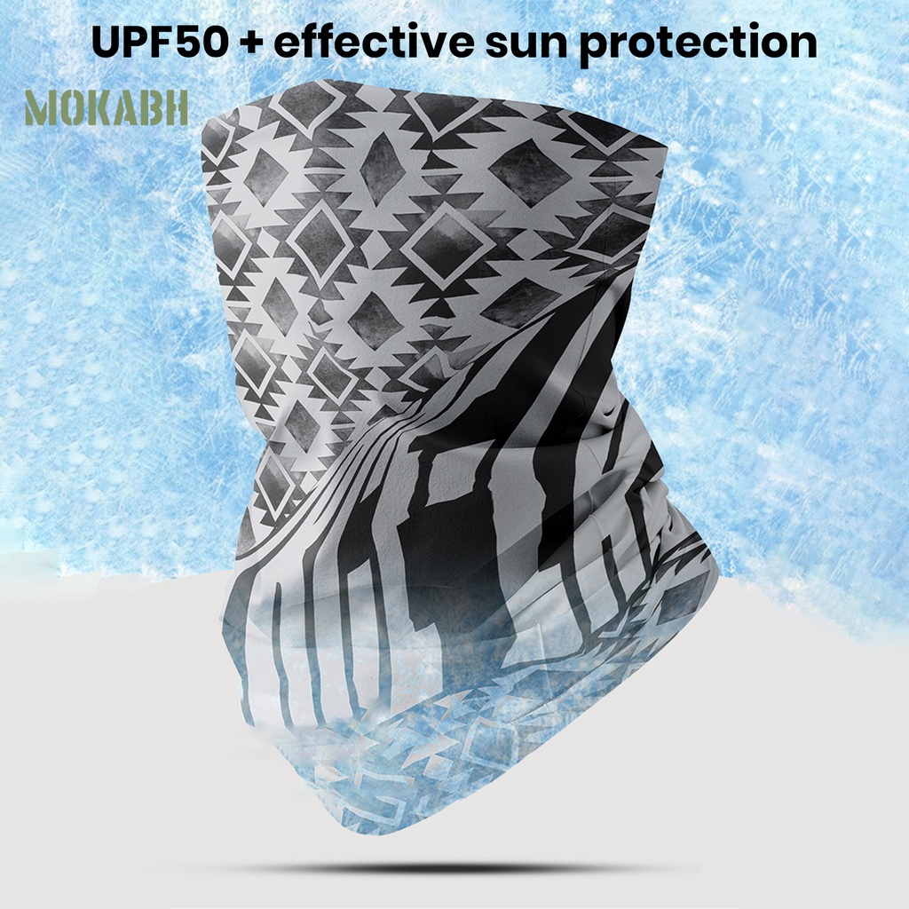 [Mok Abh] Khăn Choàng Cổ Mỏng Co Giãn Thoáng Khí Chống Nắng Chống Bụi Có Độ Co Giãn Cao In Họa Tiết Geo Dành Cho Nam Đi Xe Đạp / Cắm