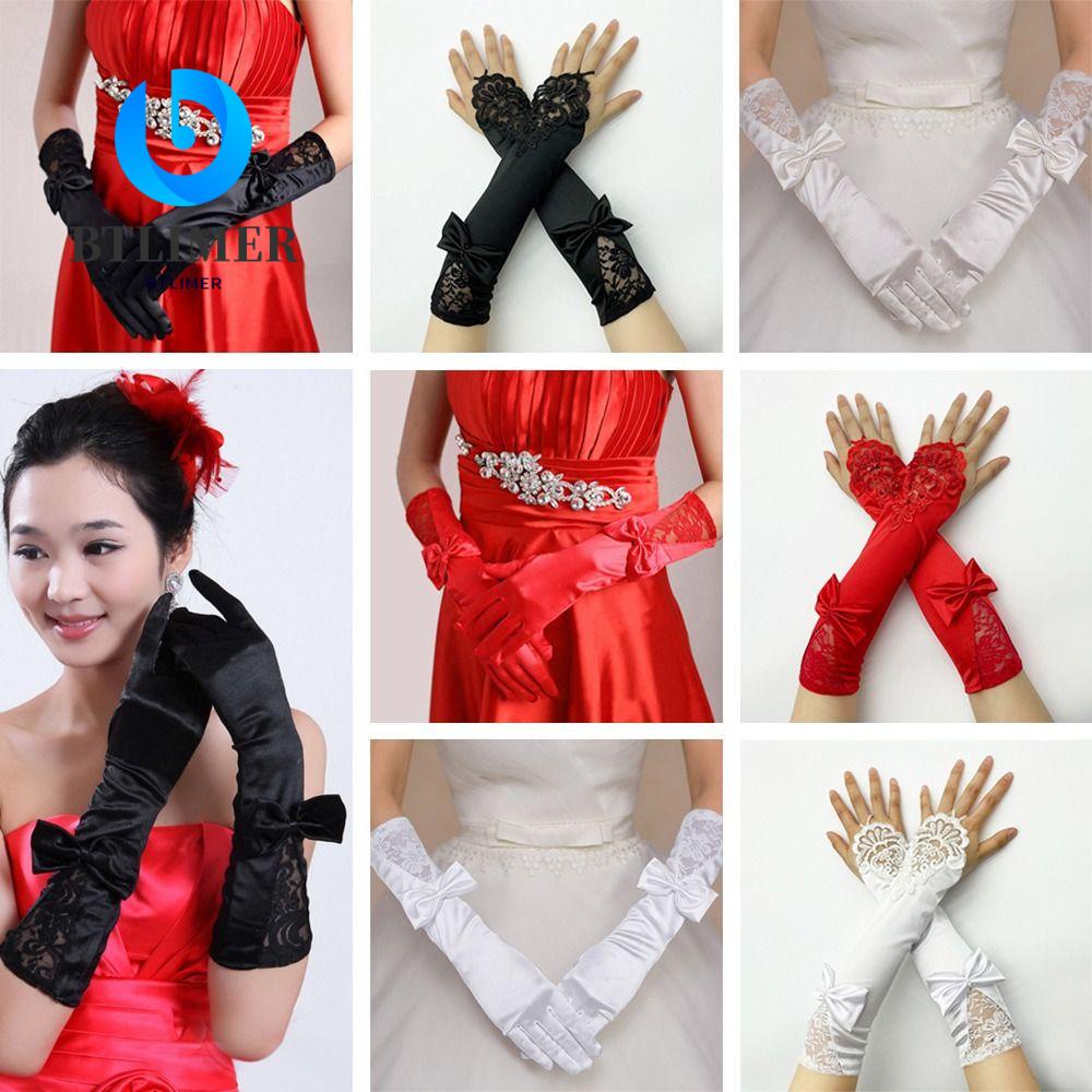 Găng Tay Màu Trơn Phụ Kiện Hóa Trang Tiệc Tối