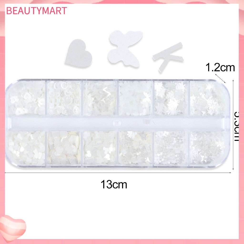 1 Hộp Kim Tuyến Lấp Lánh Hình Lá Phong 6 Ngăn Không Phai Màu Sắc Sống Động Trang Trí Móng Tay Nghệ Thuật