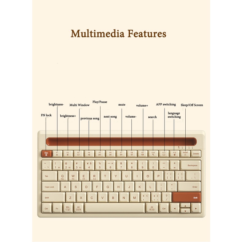 Bàn Phím Không Dây bluetooth 79 Phím Có Giá Đỡ Cho windows android laptop notebook