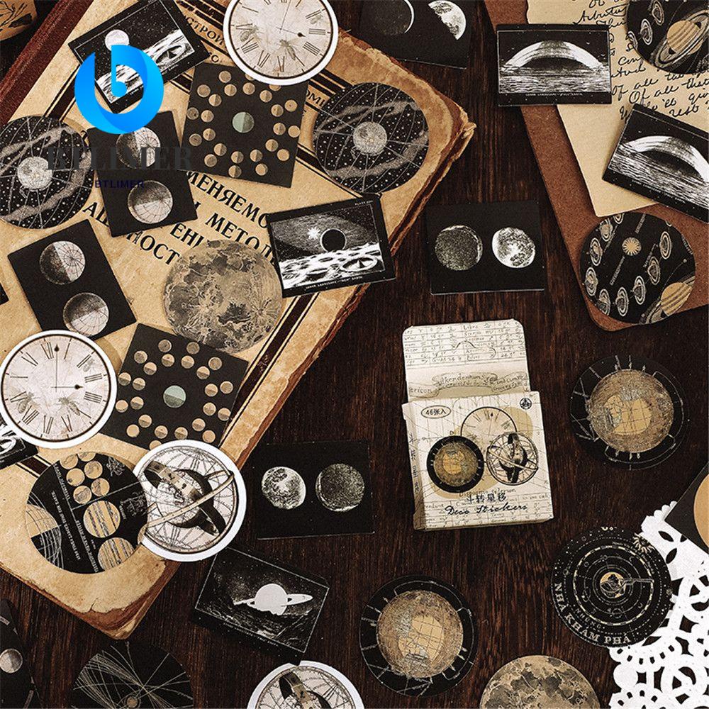 Bộ 46 Miếng Dán Trang Trí Nhật Ký Kiểu Vintage Sáng Tạo