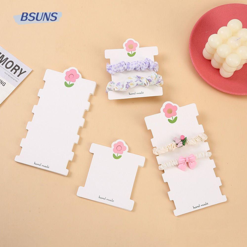 Set 100 Tấm Giấy Cứng Dùng Để Trưng Bày Thiệp / Kẹp Tóc Hình Hoa Dễ Thương