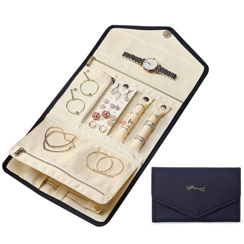 Seng Túi Cuộn Đựng Trang Sức / Đồng Hồ / Vòng Tay / Trang Sức Gọn Gàng Có Thể Gập Lại Khi Đi Du Lịch