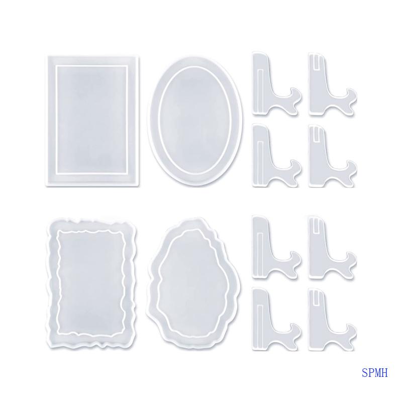 Khuôn Làm Khung Ảnh Kèm Giá Đỡ Hình Chữ Nhật Bằng Nhựa Resin