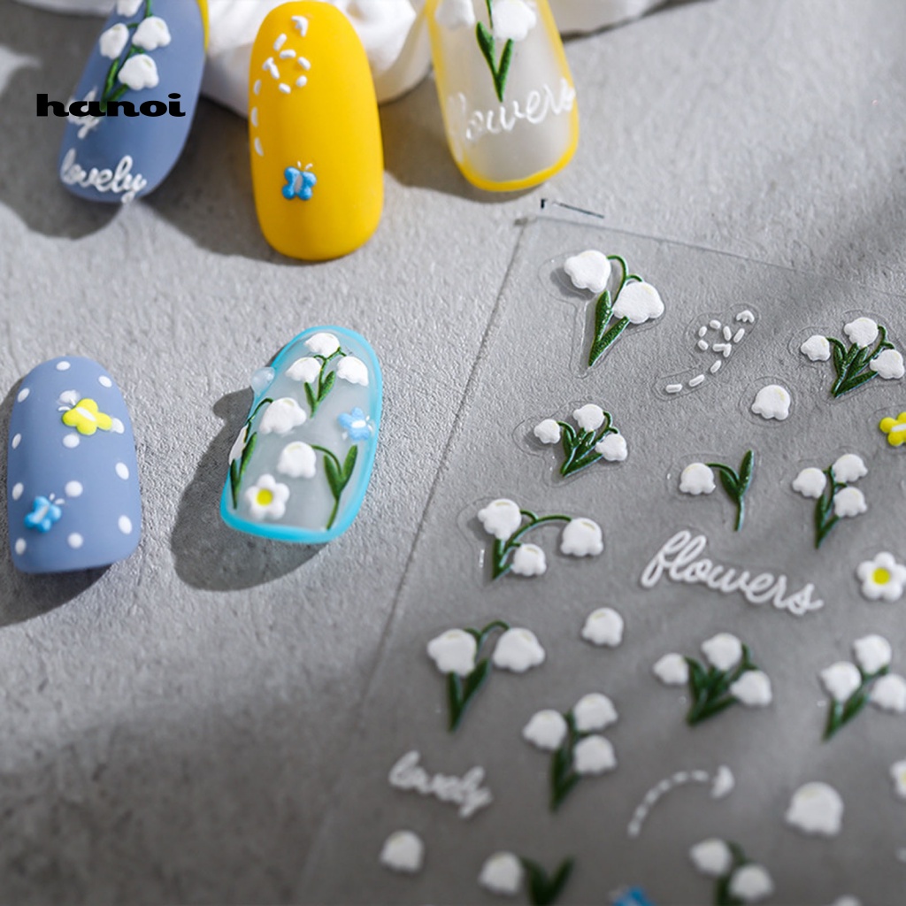 Miếng Dán Trang Trí Móng Tay 5D Tự Dính Không Phai Màu Chống Rơi Cho Nữ