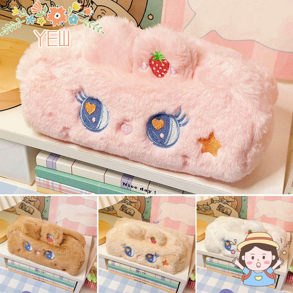 Túi Đựng Bút Bằng Vải Bông Hình Thỏ Hoạt Hình Sức Chứa Lớn