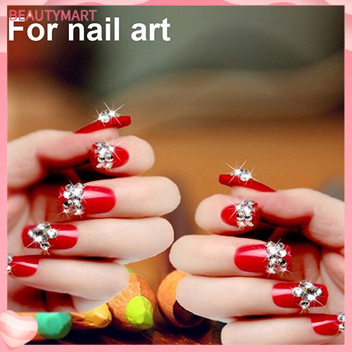 Set 1440 Hạt Cườm Đá Lấp Lánh 1.6mm / 2mm Dùng Trang Trí Móng Tay DIY