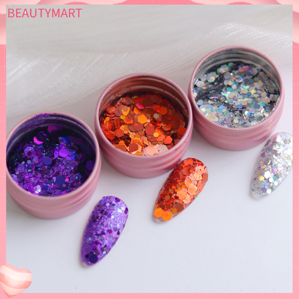 [beautymart] Hộp Sequin Lục Giác Siêu Mỏng Lấp Lánh Trang Trí Móng Nghệ Thuật
