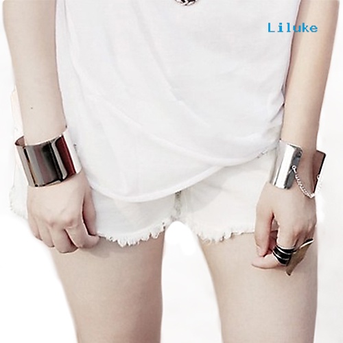 Vòng Tay Hợp Kim Hở Ngón Màu Trơn Phong Cách Rock Thời Trang Cho Nữ