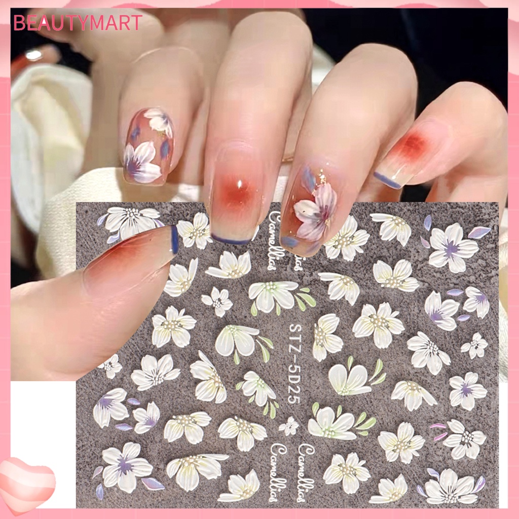 Miếng Dán Trang Trí Móng Tay DIY Hình Hoa Trà Cổ Điển Dành Cho Nữ