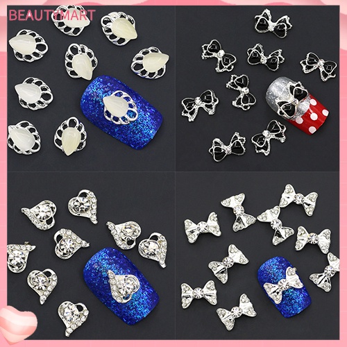 Set 10 MóNg Tay Giả HìNh Nơ / TráI Tim LấP LáNh ThờI Trang Cho Nữ