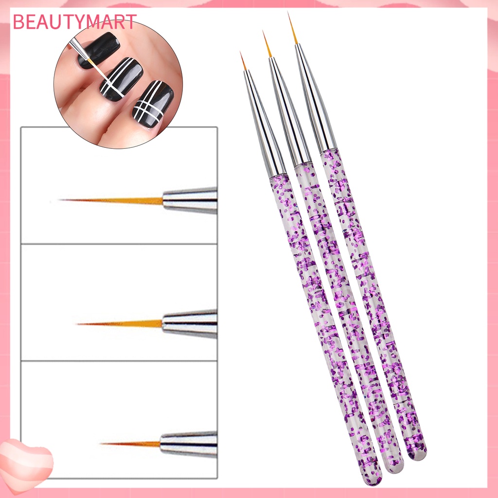 Set 3 Cọ Vẽ Trang Trí Móng Tay Nghệ Thuật Không Biến Dạng Tiện Dụng
