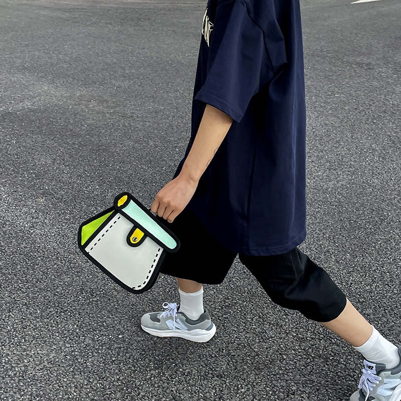 Túi Đeo Chéo Vai Vải canvas Hai Chiều Họa Tiết Hoạt Hình Dành Cho Nữ