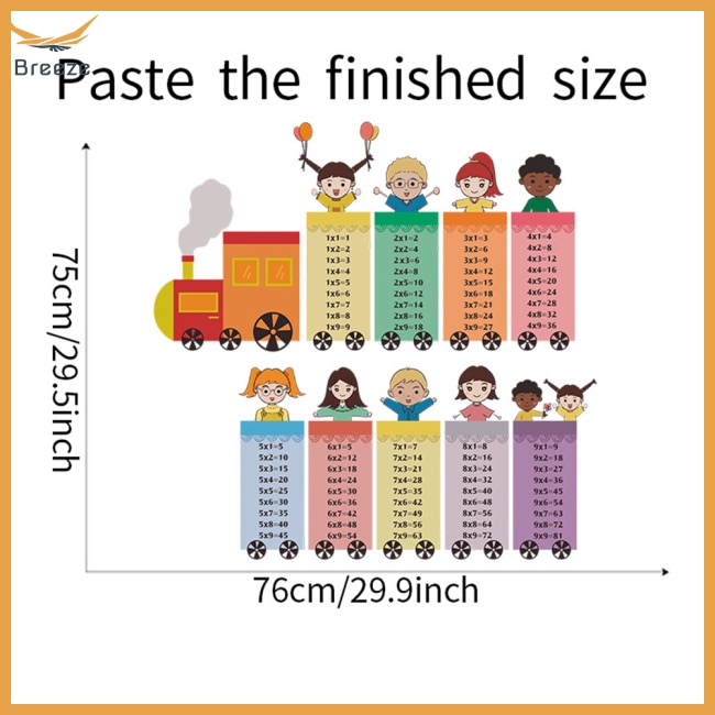 Bộ 2 Tấm Sticker Dán Tường Tự Dính Hình Tàu Lửa Hoạt Hình Trang Trí Phòng Trẻ Em