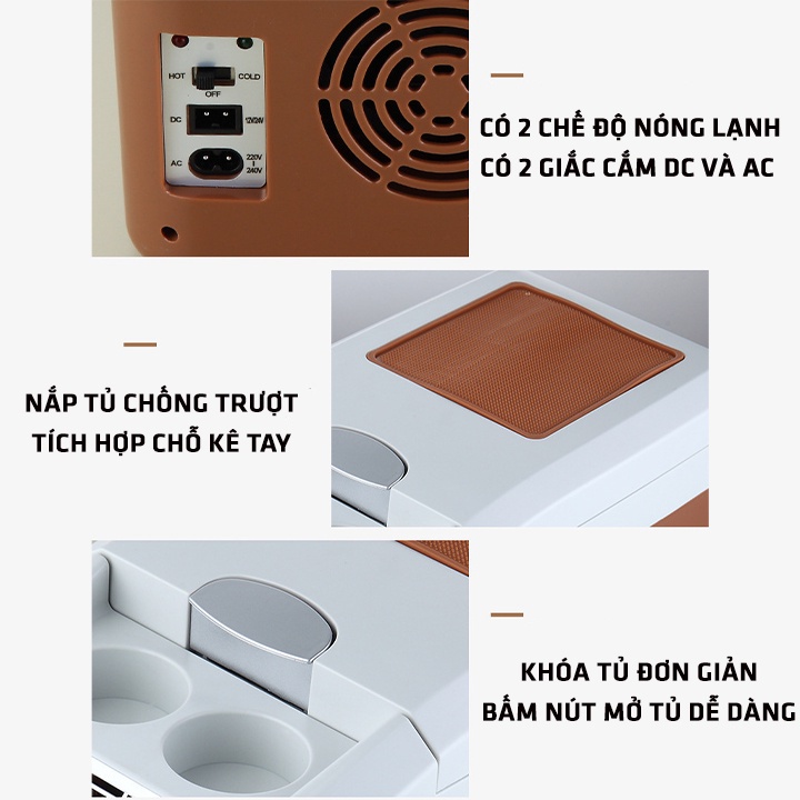 Tủ lạnh ô tô mini Dailyhousehold tiện lợi, Máy làm mát dành cho xe hơi, Hộp lạnh dành cho tài xế đường dài nhập khẩu.