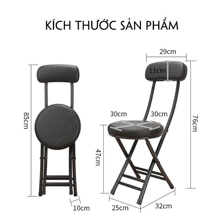 Ghế Gấp Gọn Mặt Da Đa Năng Ghế Gấp Gọn Da PU Cao Cấp Tiện Lợi và Sang Trọng cho Mọi Không Gian DailyHousehold