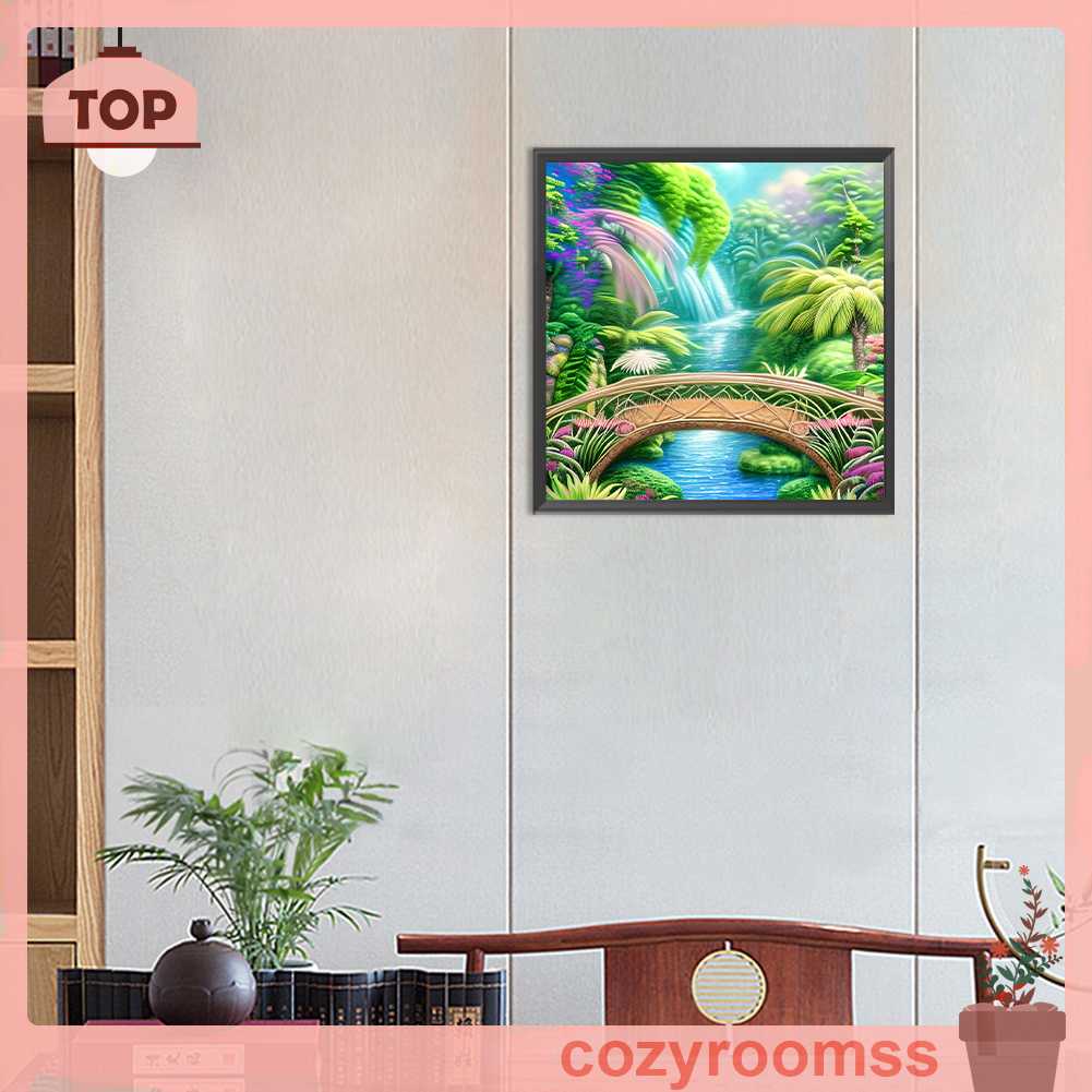 Tranh Đính Đá Kim Cương Toàn Bộ 5D DIY Hình Cây Cầu Vòm Trang Trí Nhà Cửa